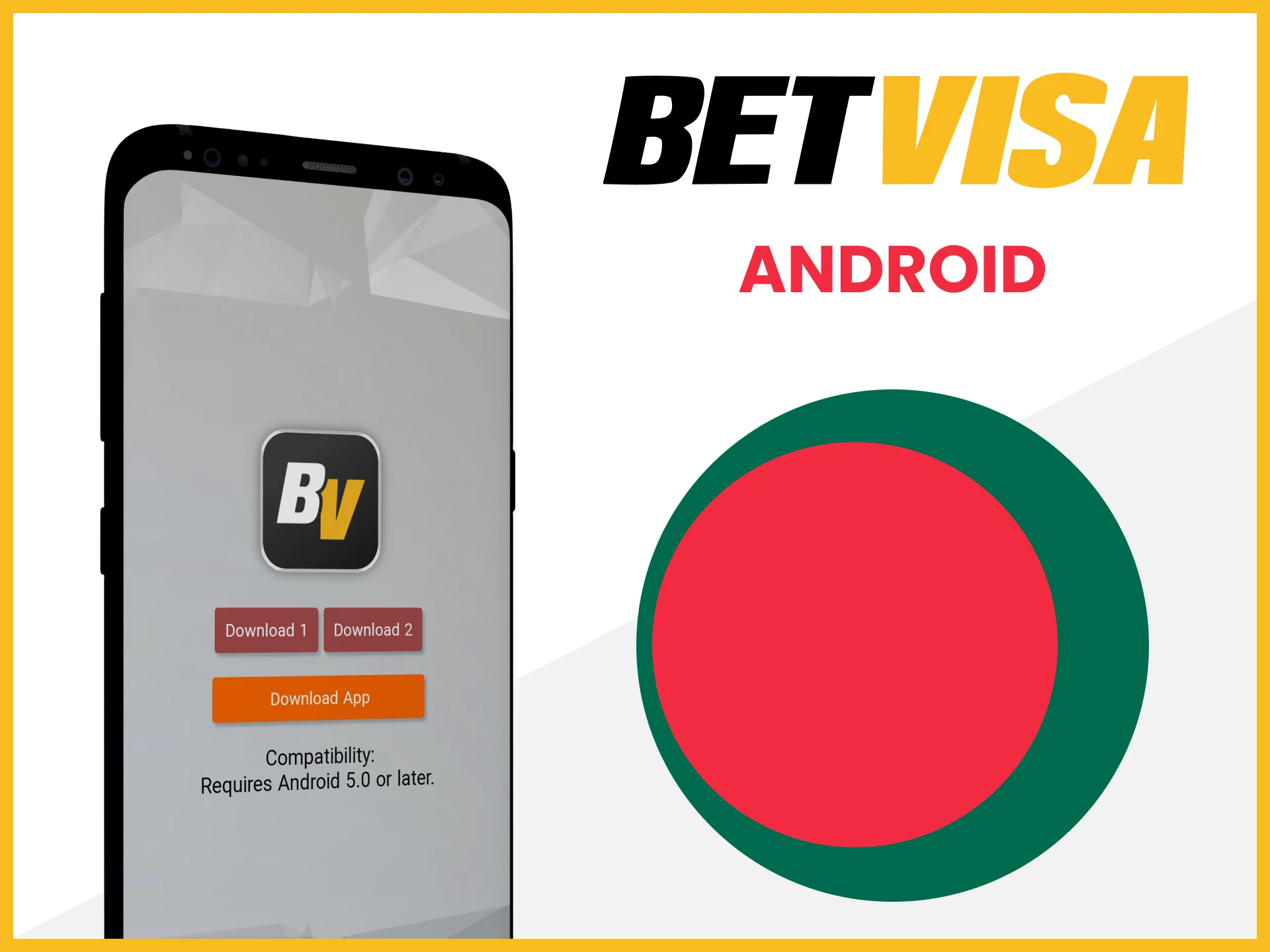 Install the Betvisa application on Android devices.