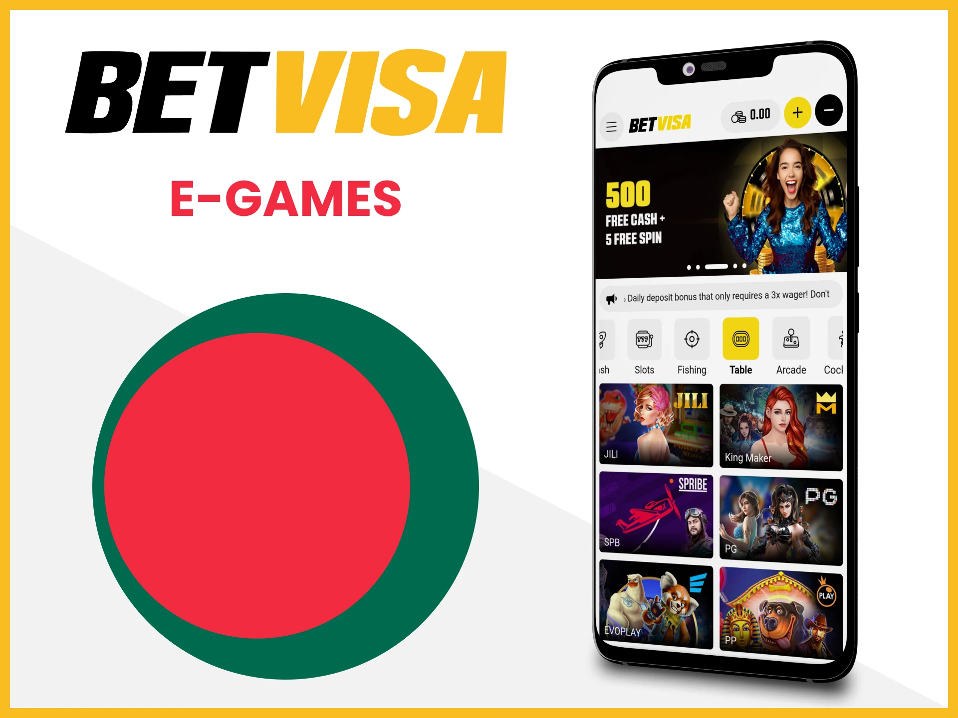 Go to the e-games section for games in the Betvisa application.