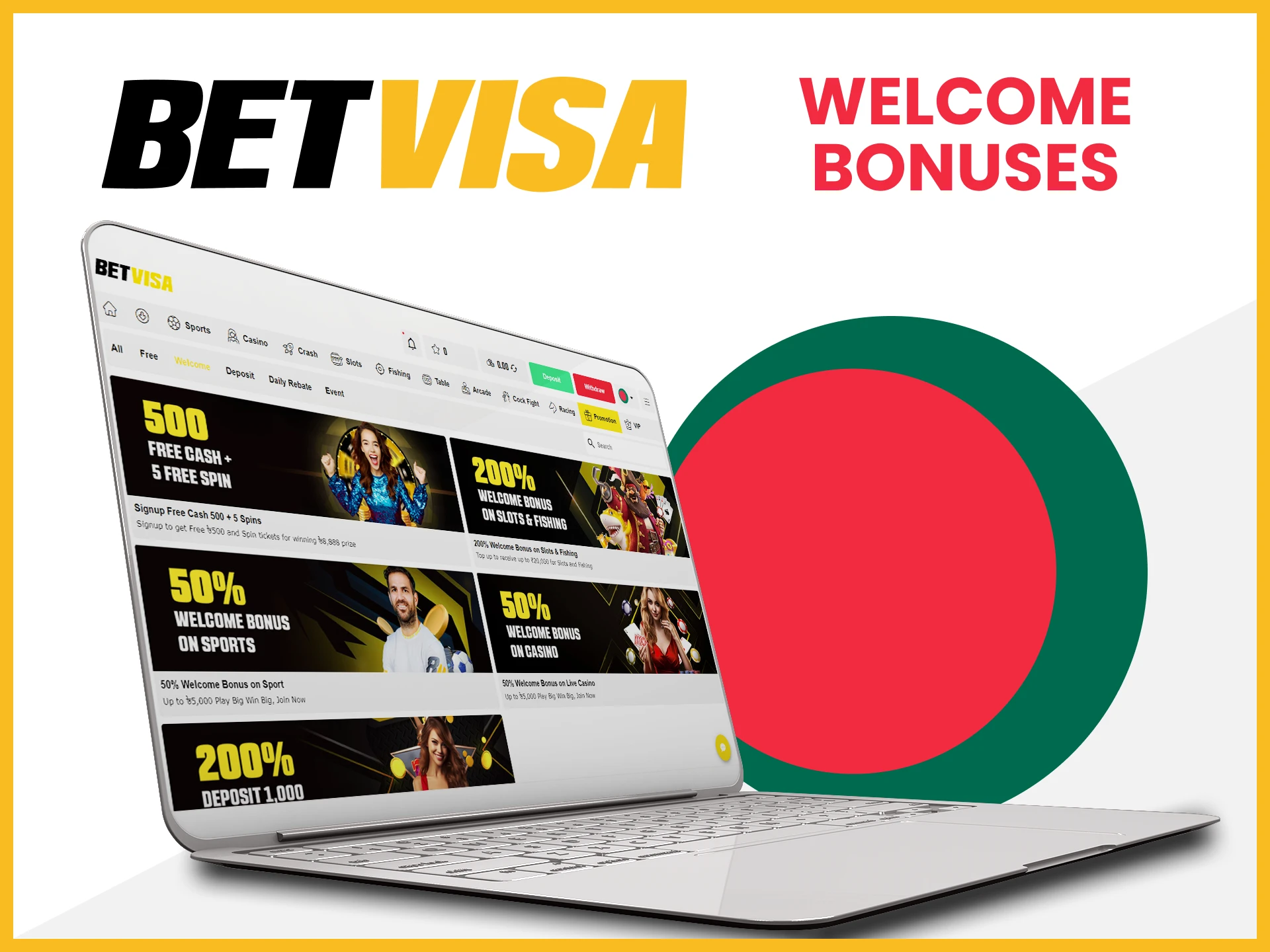 Betvisa gives welcome bonuses.