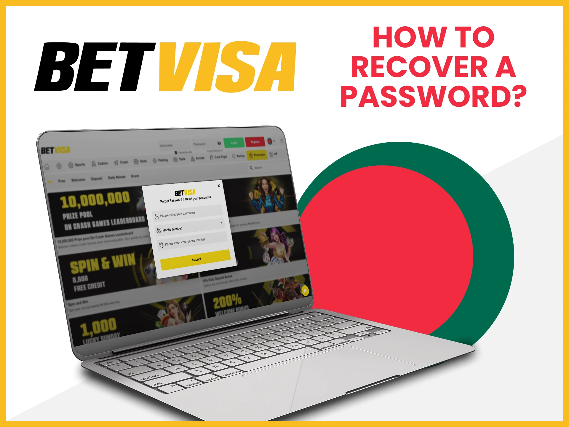 We will tell you how to change the password for your Betvisa account.